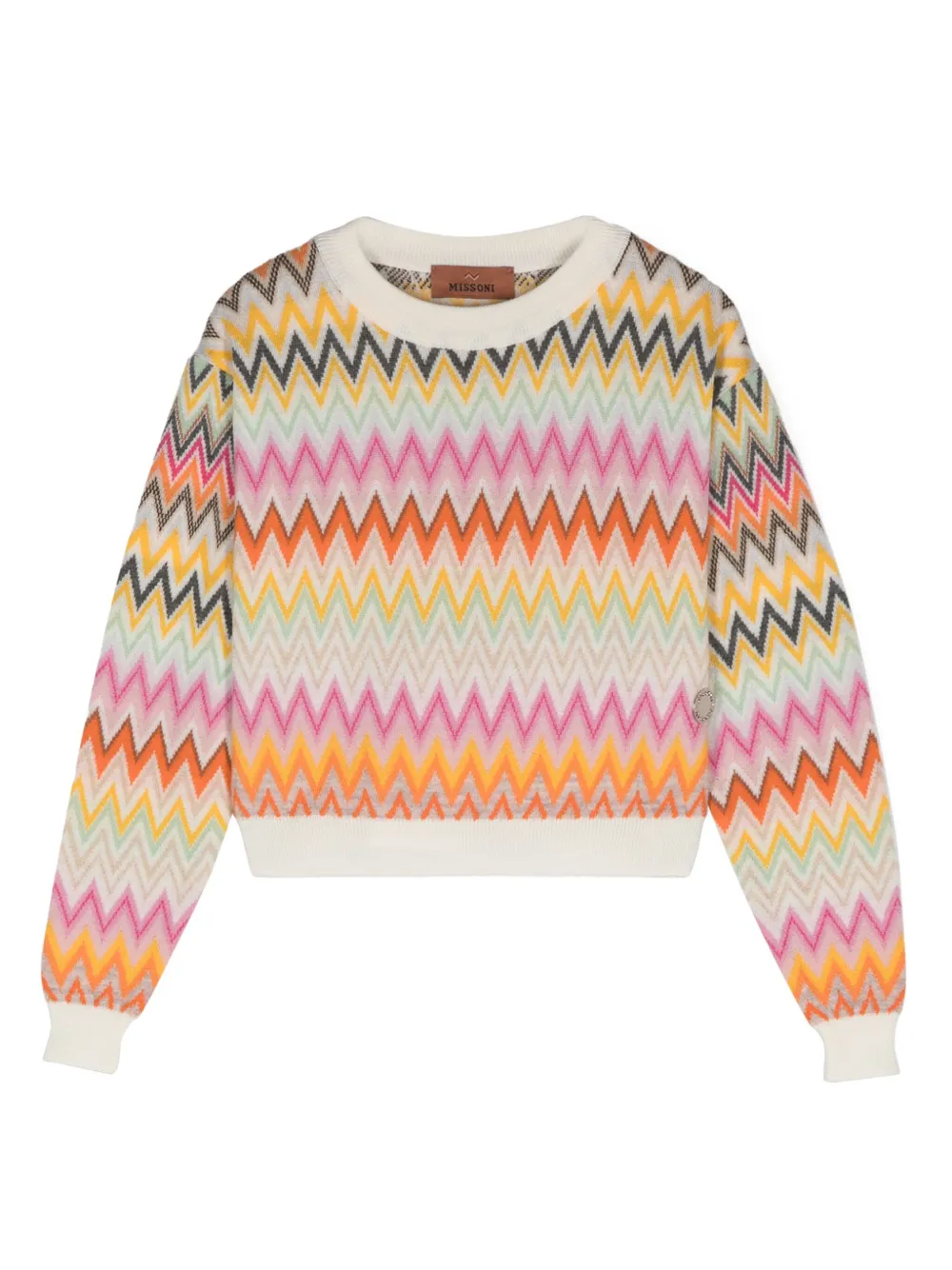

Жаккардовый джемпер с узором зигзаг Missoni Kids, нейтральный