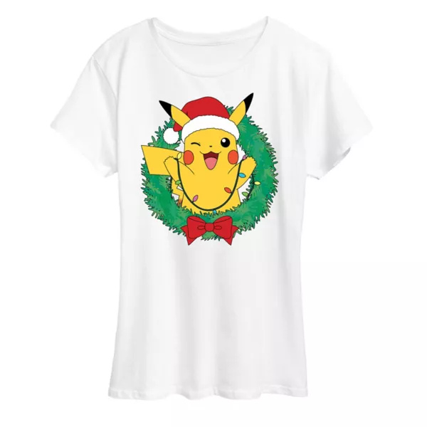 

Женская футболка с покемоном Пикачу и светящимся венком Licensed Character, белый