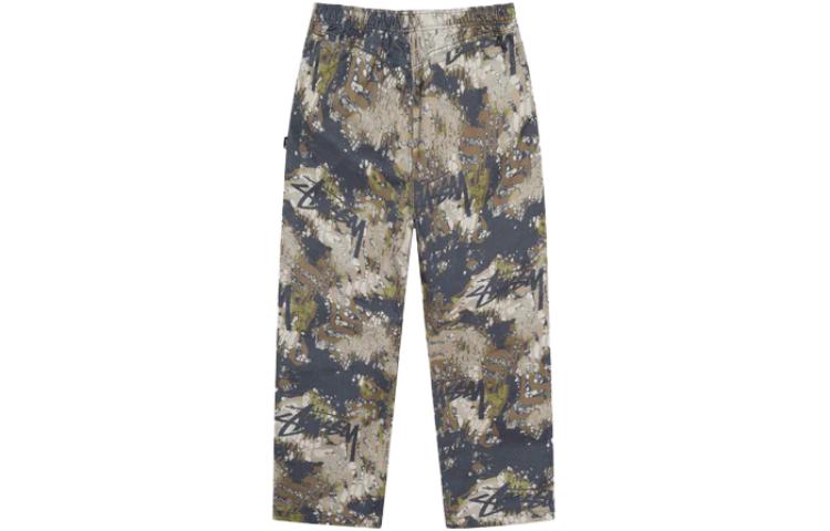 Спортивные брюки Stussy Veil Camo Beach Pant 'Terranea', оливкого-зеленый — фото 2