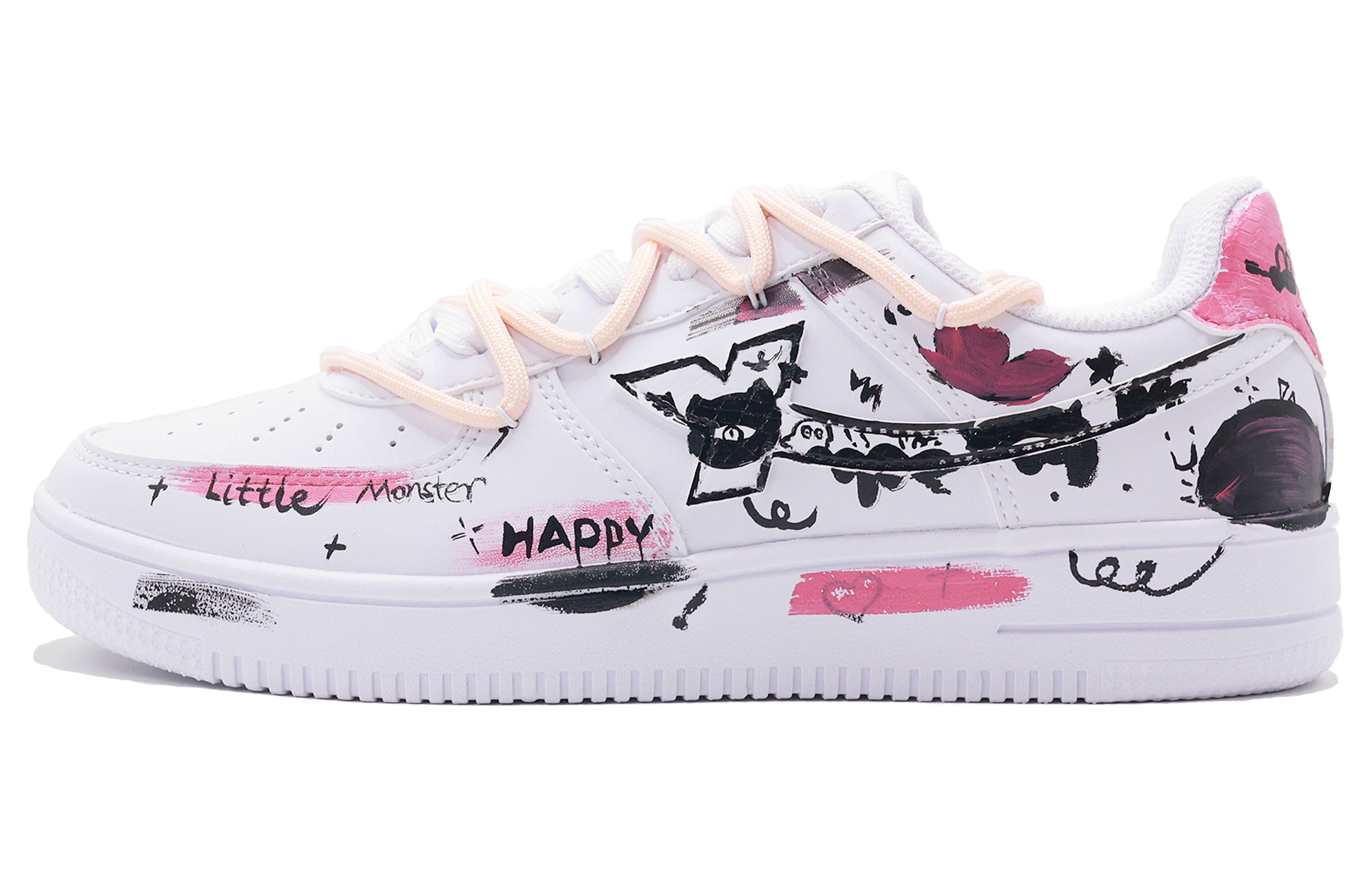 

XTEP Кроссовки Air Force One с низким верхом для скейтборда, устойчивые к скольжению, мужские, розовые, белые