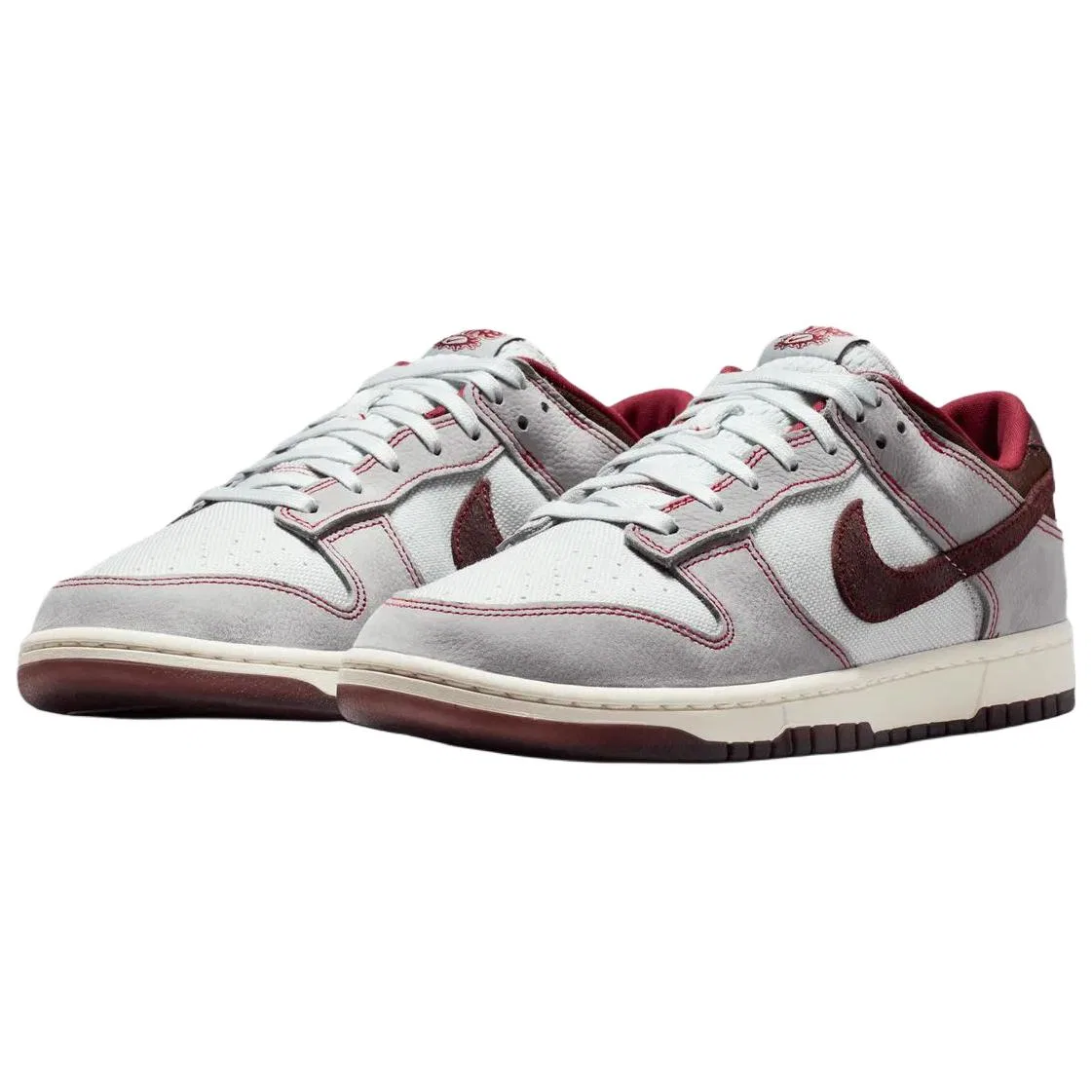 Кроссовки для скейтбординга Dunk Low серо-красные Nike — фото 4