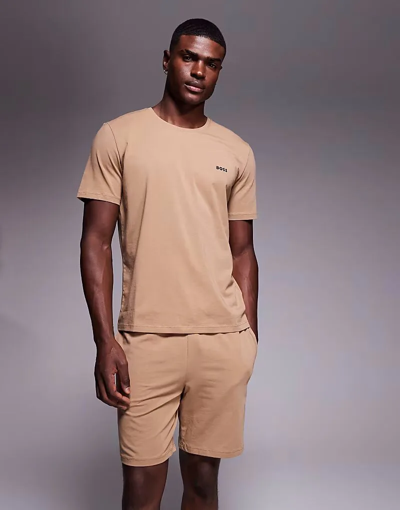 BOSS Orange Комплект из шорт и одежды для отдыха от BOSS Bodywear, бежевый