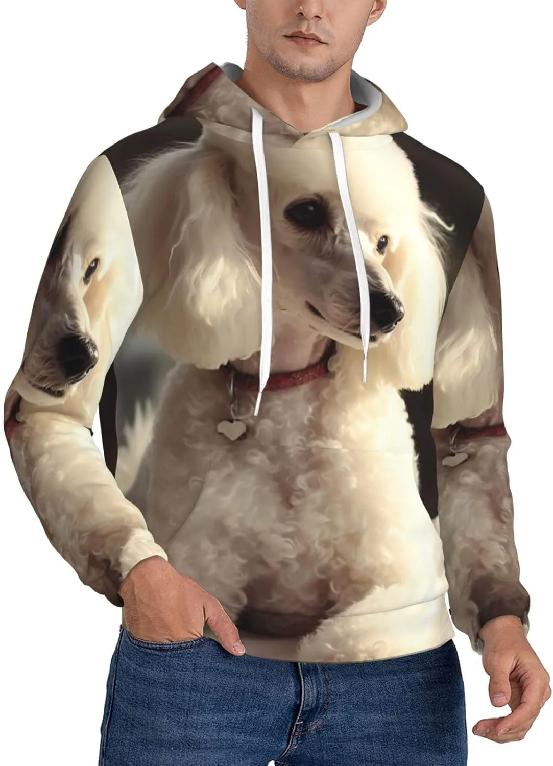 

Мужской пуловер-худи French Poodle, мягкий и теплый SDTYKHJ