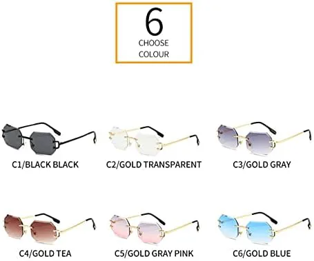 

Винтажные квадратные солнцезащитные очки без оправы для женщин и мужчин. Роскошные солнцезащитные очки для женщин с защитой от УФ-излучения UV400 MTZJH, Gray