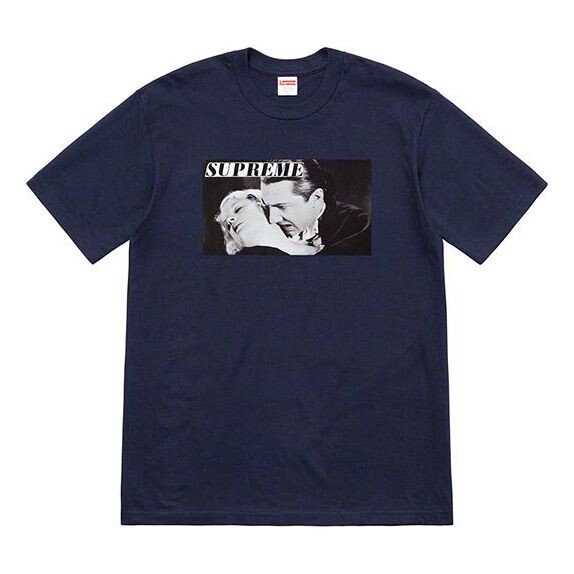 

Футболка ss19 bela lugosi tee vampire printing short sleeve navy blue Supreme, синий
