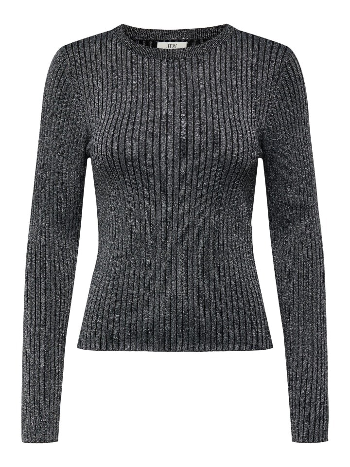 

Пуловер JACQUELINE de YONG Strickpullover Rundhals Langarm Komfortabel, антрацит