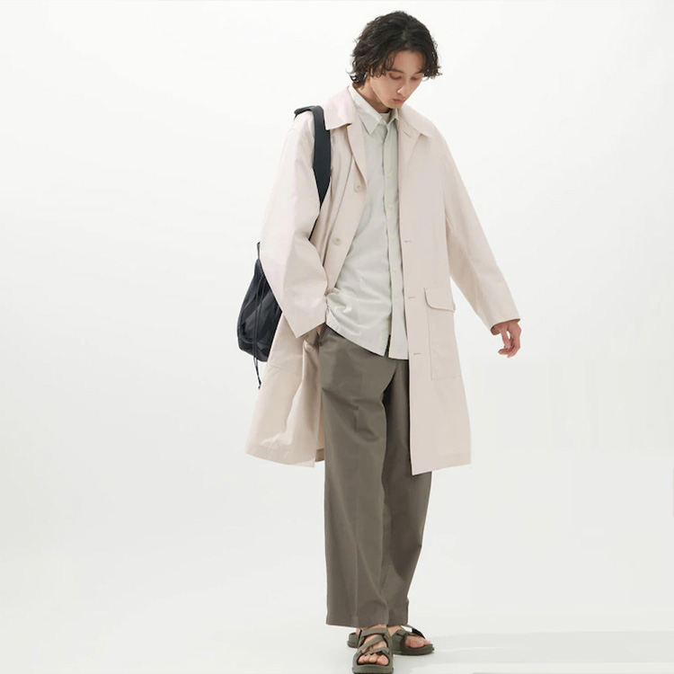 UNIQLO Тренч мужской свинцово-серый, Lead Gray — фото 4
