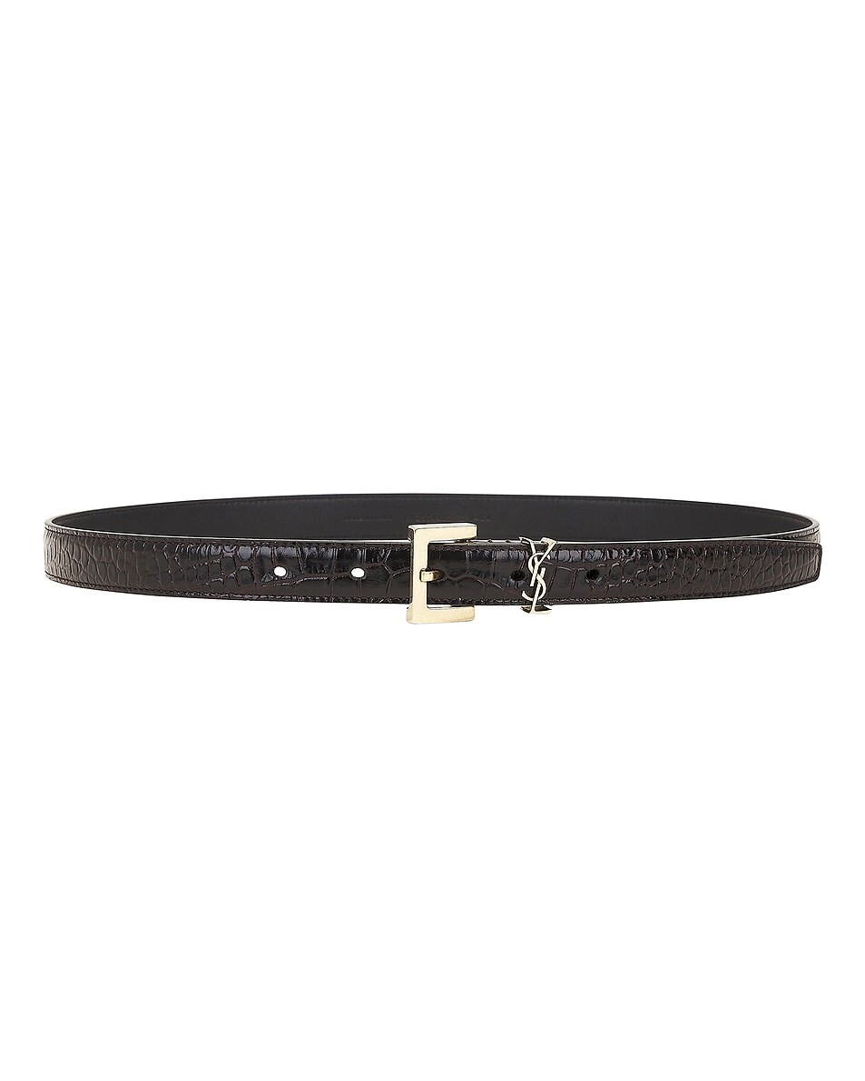 

Кожаный ремень Saint Laurent, цвет Fondente