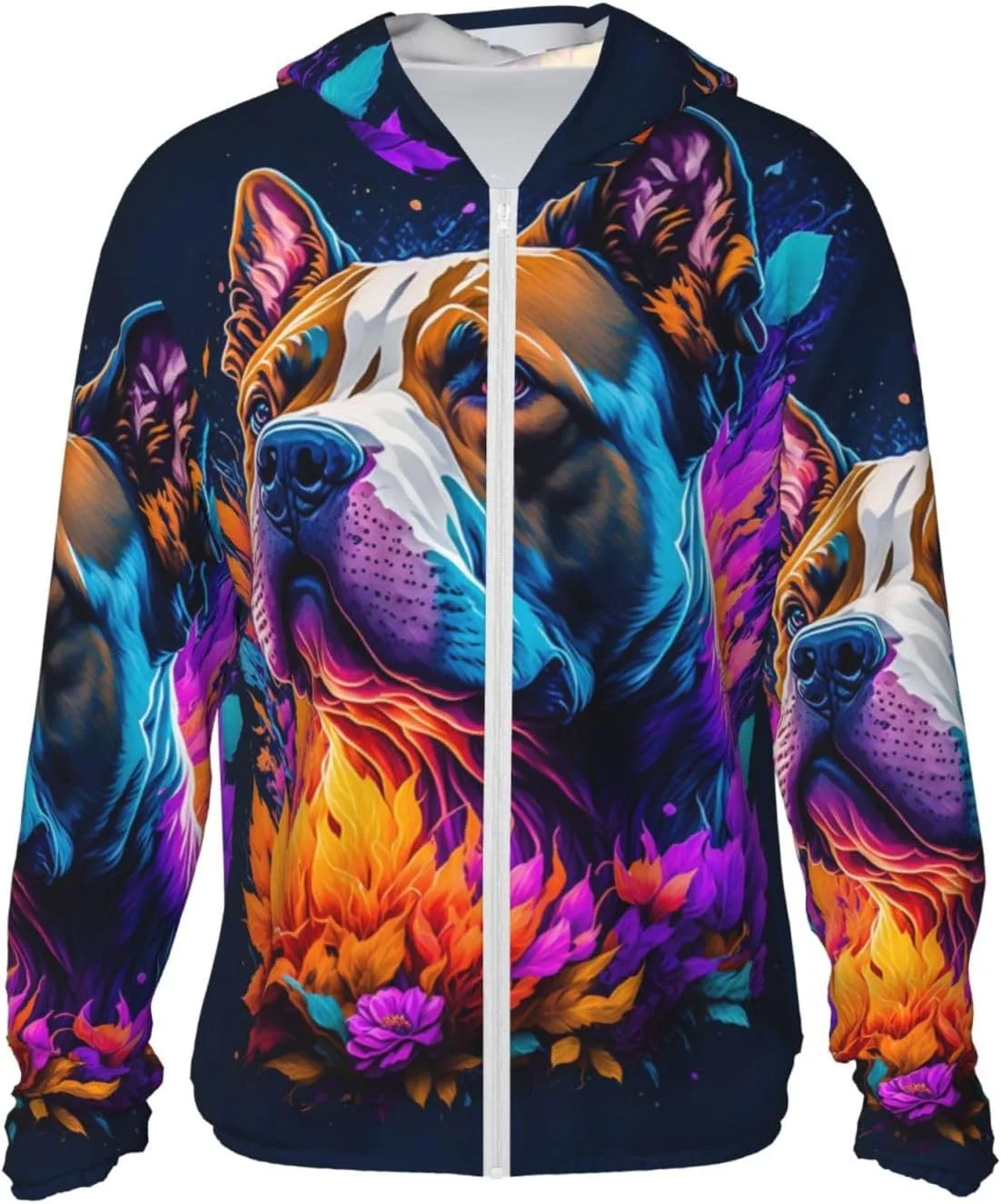 Толстовка с защитой от солнца Dog Animal Canine Portrait, легкая спортивная, на молнии