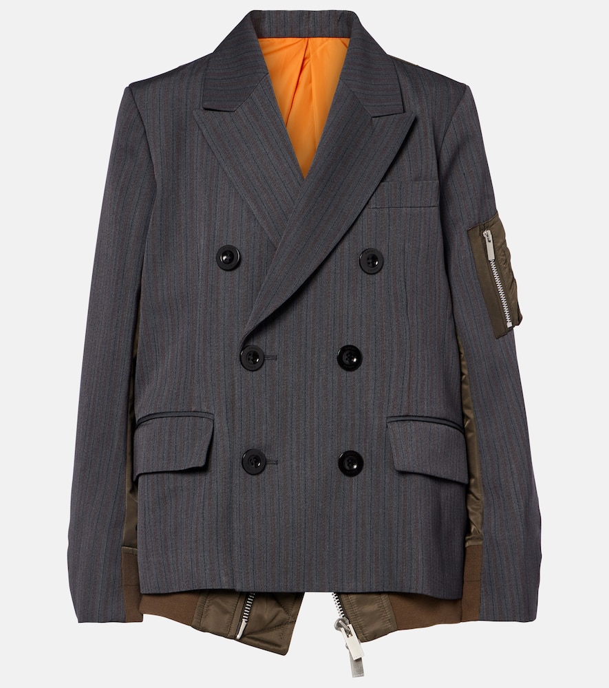

Двубортная куртка с панелями Sacai, GrayxD/Khaki
