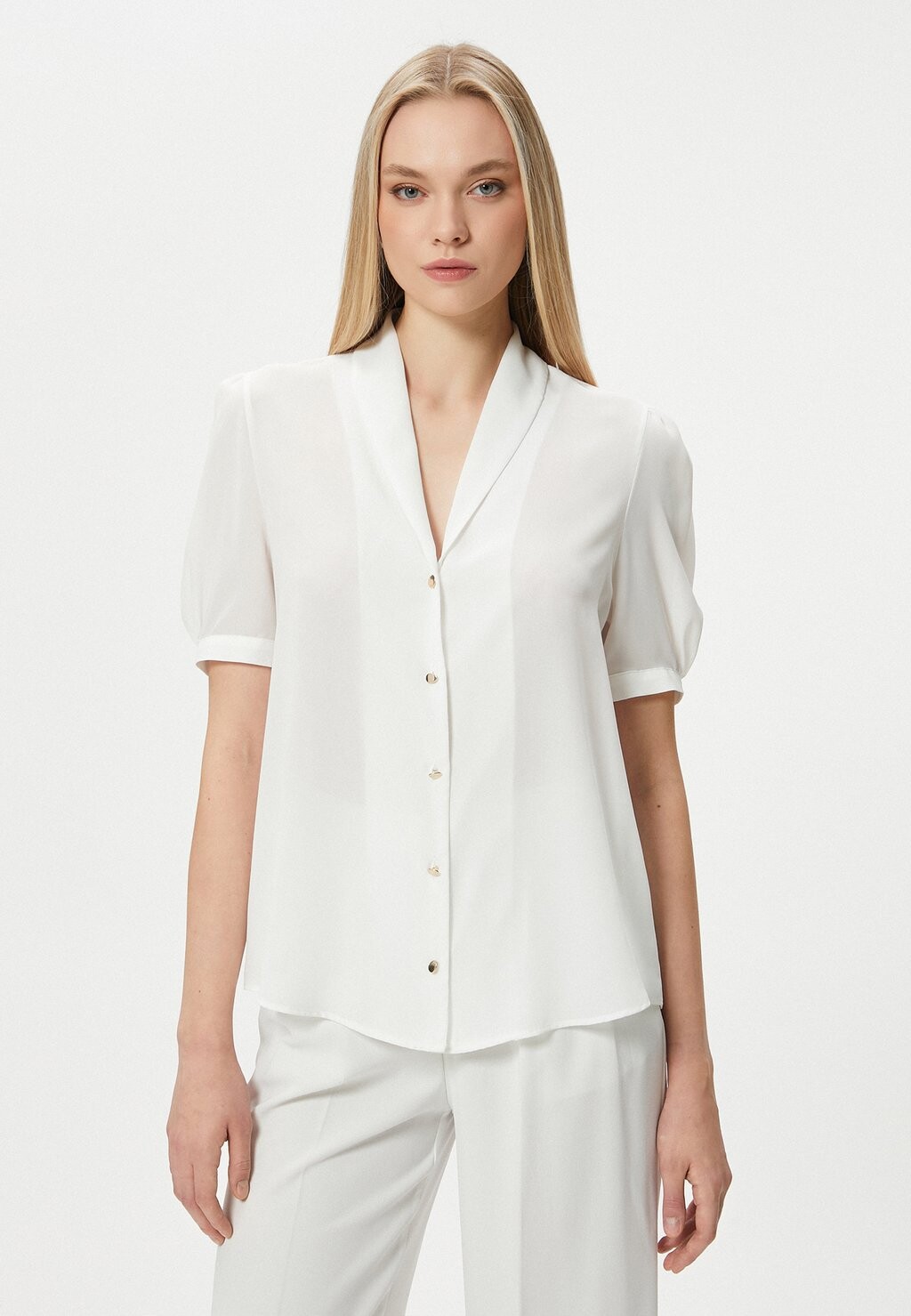

Рубашка-блузка BUTTONED SHORT SLEEVE Koton, кремовый