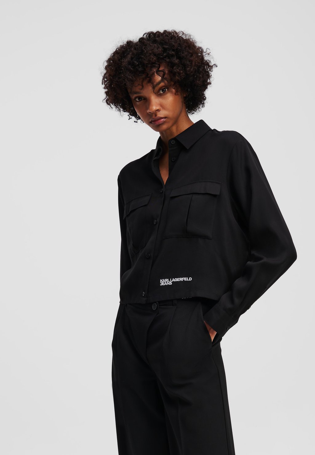 

Блузка на пуговицах KARL LAGERFELD JEANS, черный