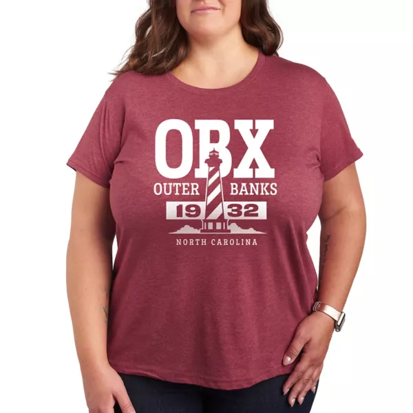 

Плюс футболка с рисунком маяка от Obx Outer Banks Unbranded, красный