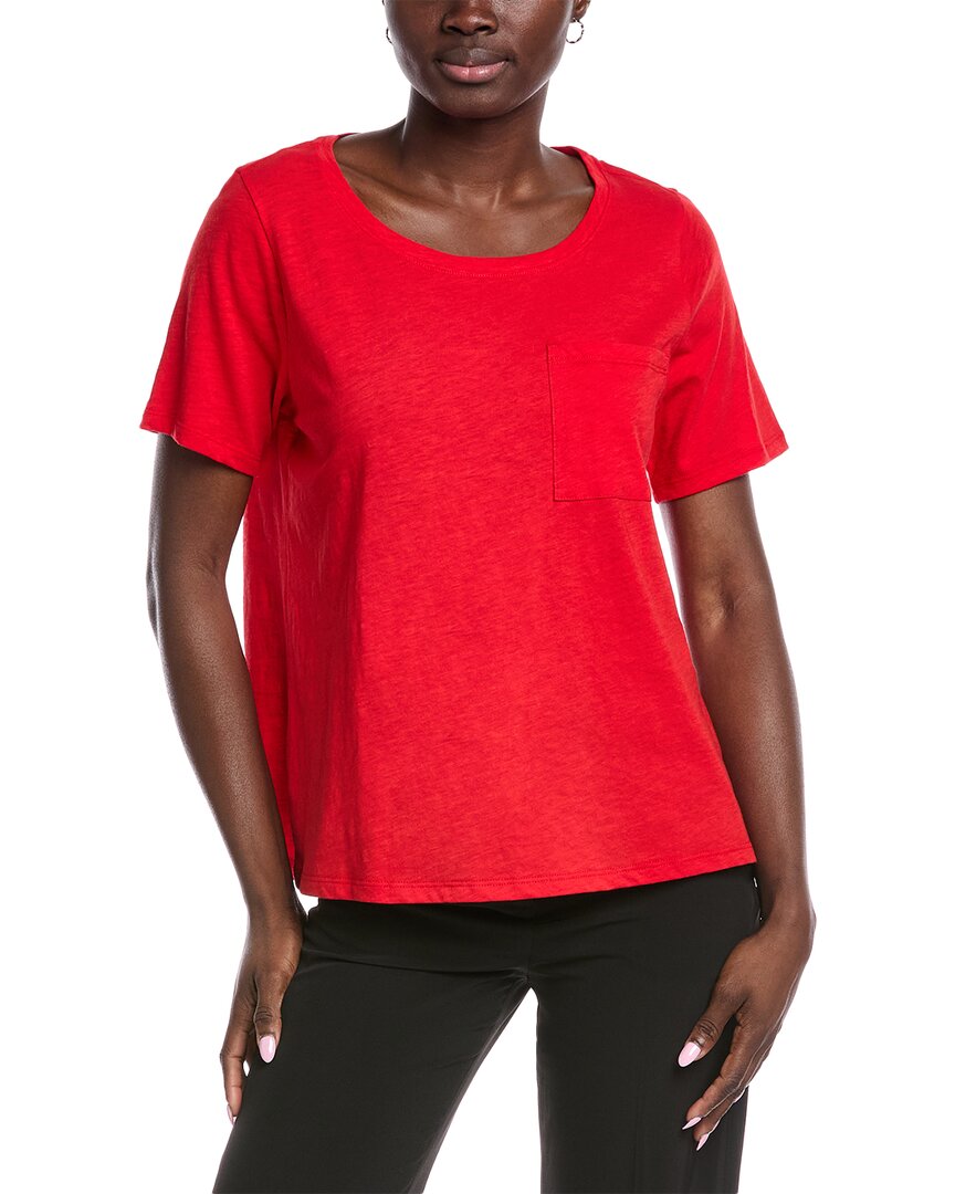 

Футболка EILEEN FISHER с карманом из фактурного джерси, красный