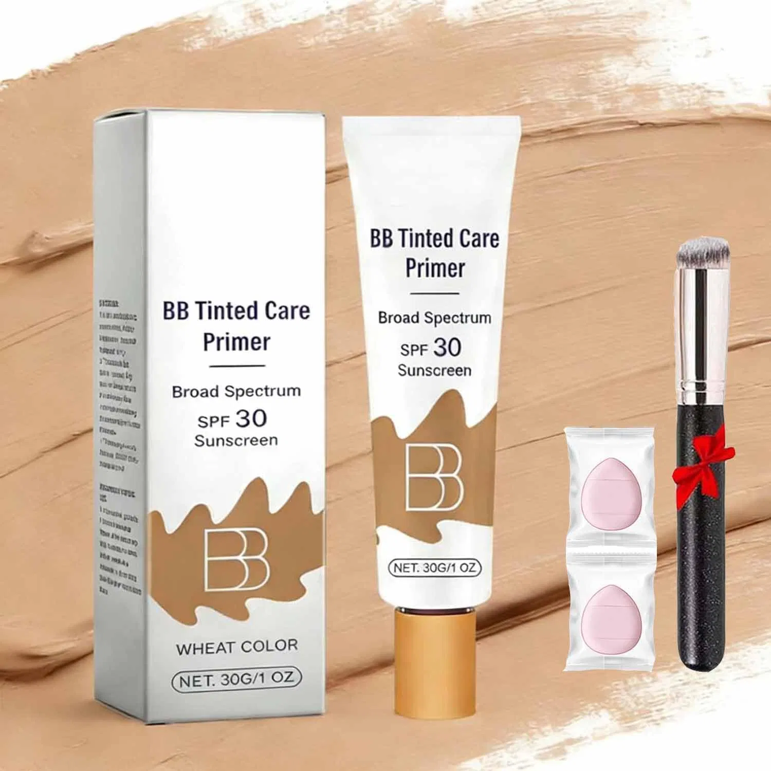 BB-крем с кистью, увлажняющий, тонирующий, Generic, 30 мл, пшеничный