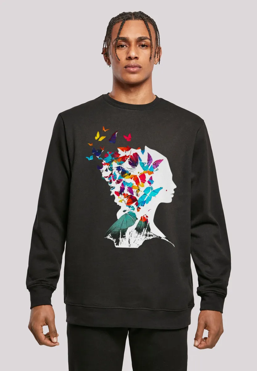 

Толстовка F4NT4STIC "Butterfly Silhouette CREW", принт, черный