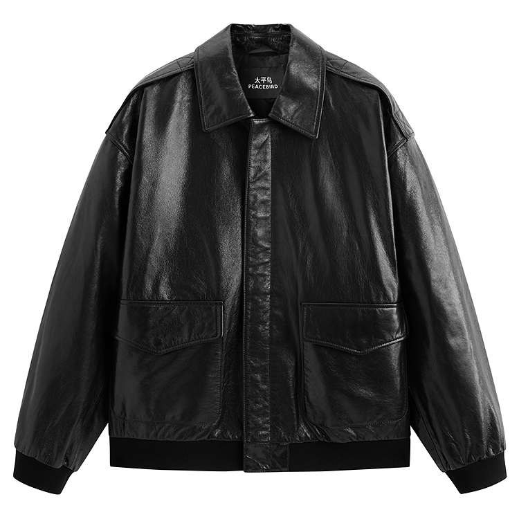 

Кожаная куртка Sharpness из козьей кожи PEACEBIRD MEN, черный 1