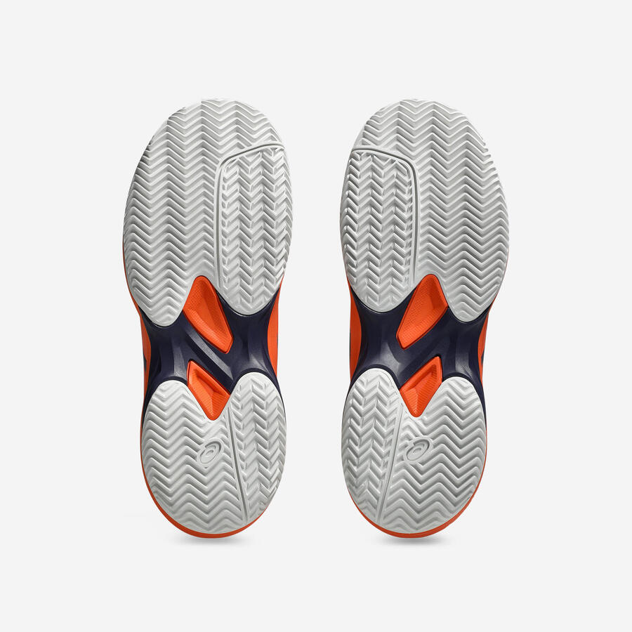Детские теннисные кроссовки для грунтовых кортов - Asics Gel Game 10 оранжево-синие — фото 3