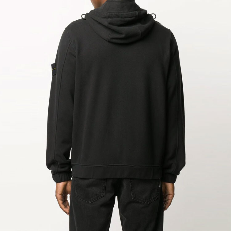 Толстовка мужская Stone Island с капюшоном и карманами, черный — фото 3