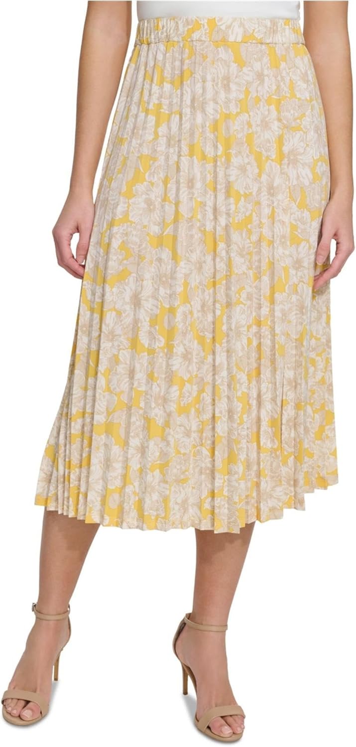 

Женская плиссированная юбка миди А-силуэта Tommy Hilfiger, Deep Maize Combo