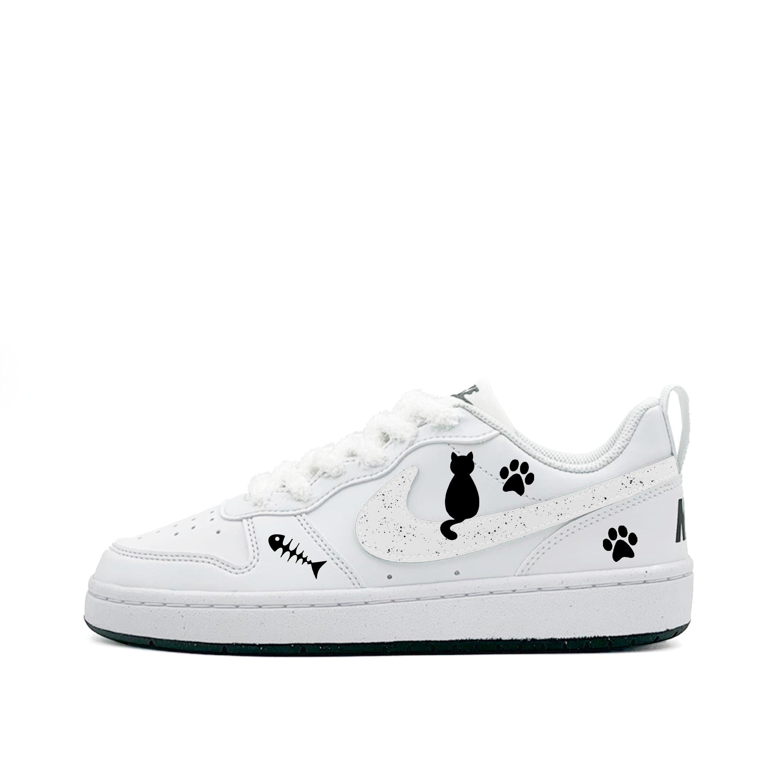

Nike Кроссовки для скейтбординга Court Borough Secret Kitten Abrasion Resistant Low top для детей, черные, унисекс