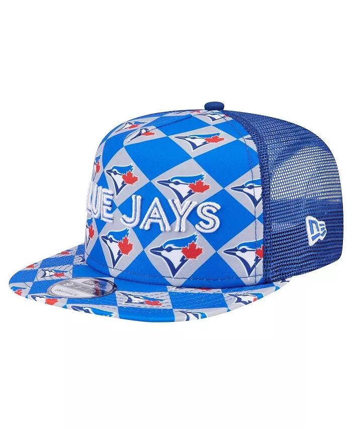 

Мужская бейсболка-кепка с застежкой-молнией Trucker 9FIFTY Royal Toronto Blue Jays Seeing Diamonds A-Frame New Era