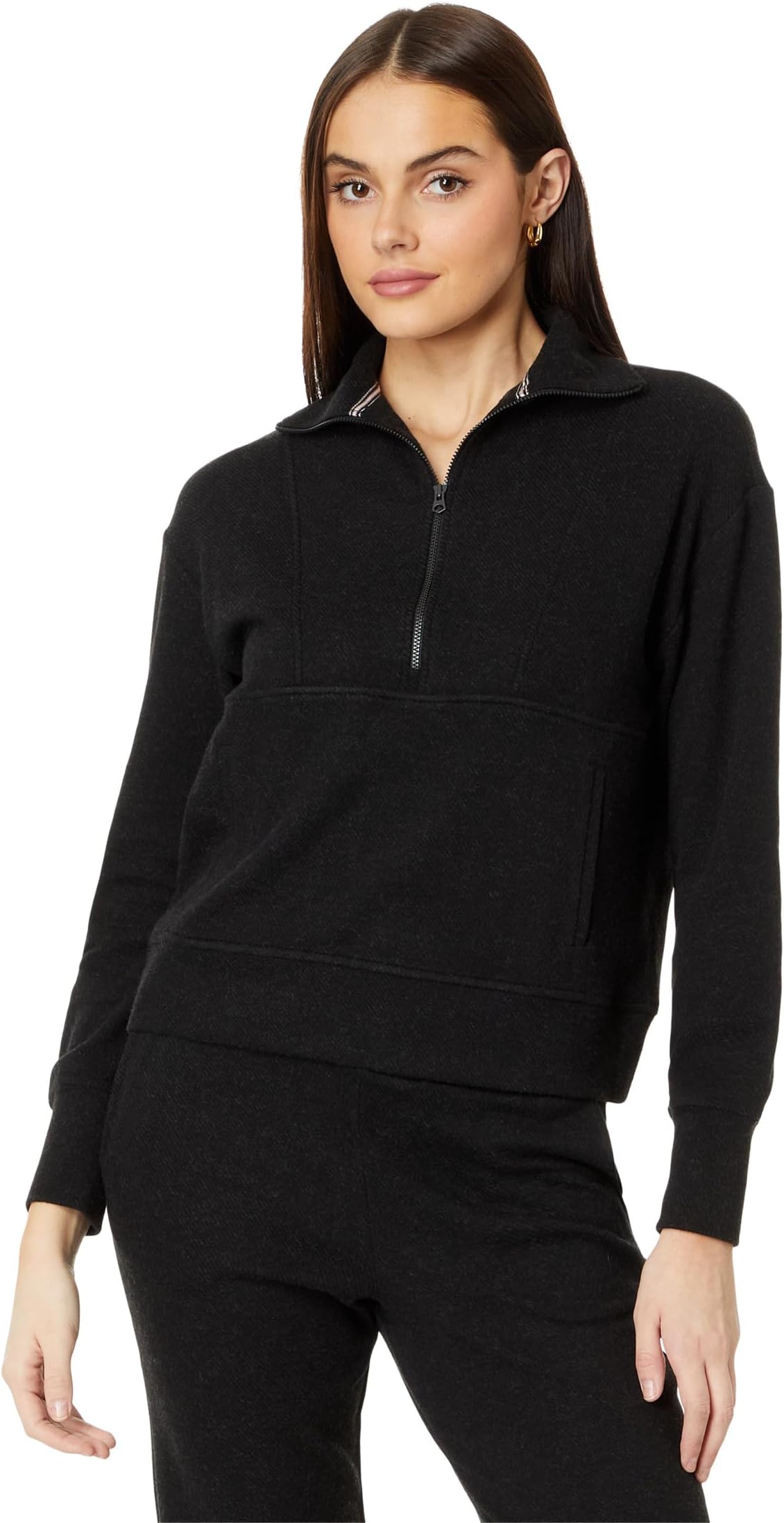 

Свитер Faherty Legend Lounge Half Zip Sweatshirt, цвет Heathered Black Twill