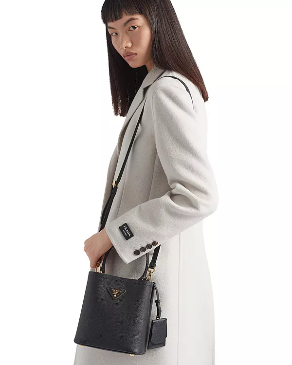 Маленькая сумка-портфель из сафьяновой кожи Prada, черный — фото 4