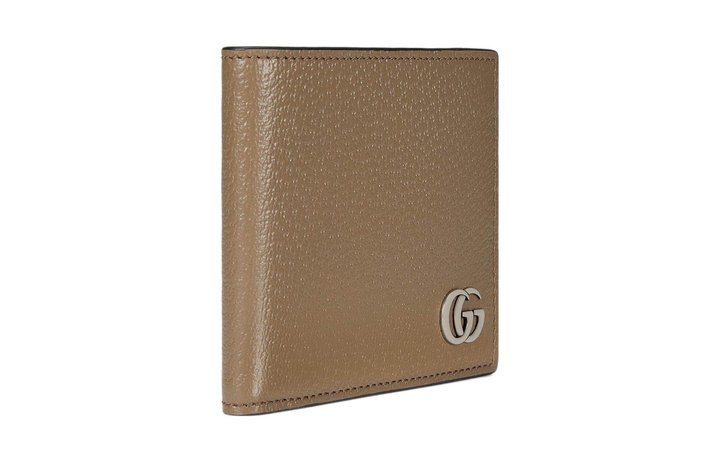 Мужской кожаный кошелек GG Marmont, цвет тауп Gucci, shopping bag set(basic set+shopping bag) — фото 2