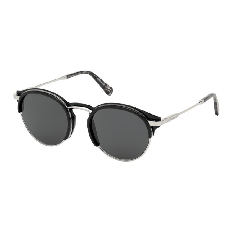

OMEGA Металлические круглые солнцезащитные очки мужские черные, Black