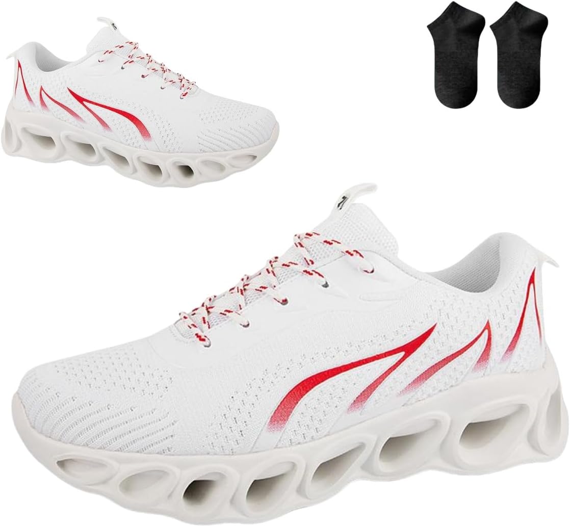 

Женские обувь Softsfeel для облегчения ходьбы, идеальная для прогулок, мужские ортопедические удобные кроссовки, противоскользящие с амортизацией Generic, белый/красный