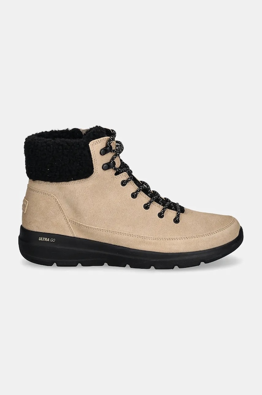 Зимние ботинки женские GLACIAL ULTRA WOOD Skechers замшевые, бежевый — фото 2