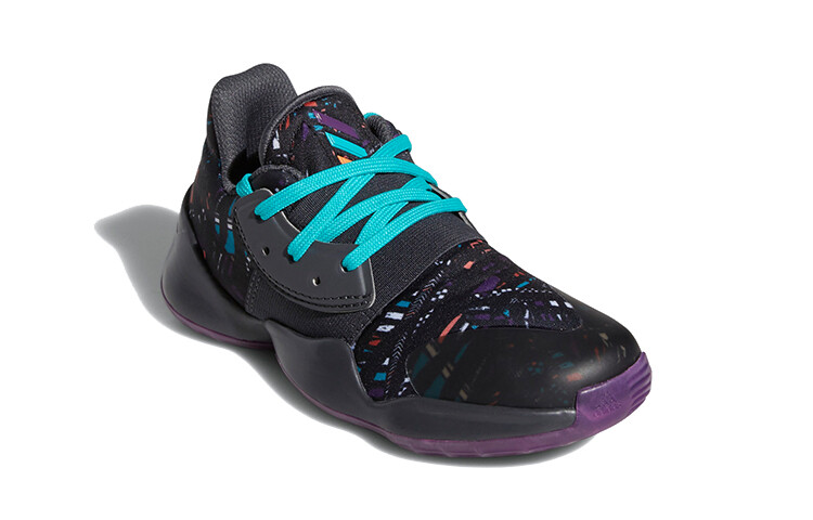 Баскетбольные кроссовки Harden Vol. 4 для детей PS Low-top, черные/синие Adidas — фото 3