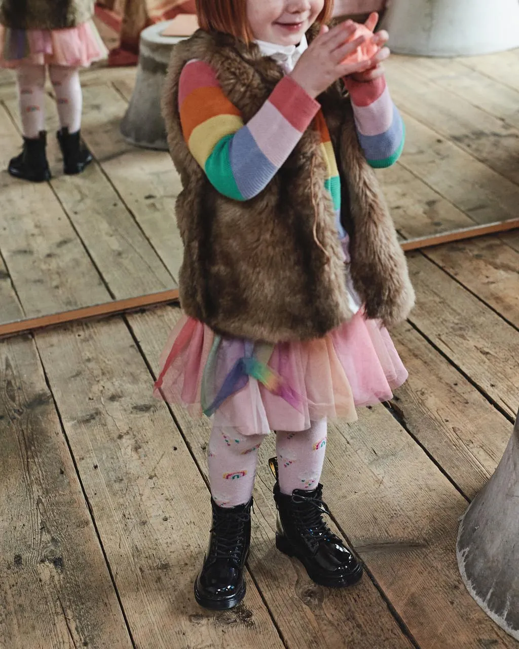Dr. Martens Toddler 1460 Rainbow Лакированные ботинки на шнуровке, цвет Black — Rainbow Patent — фото 2