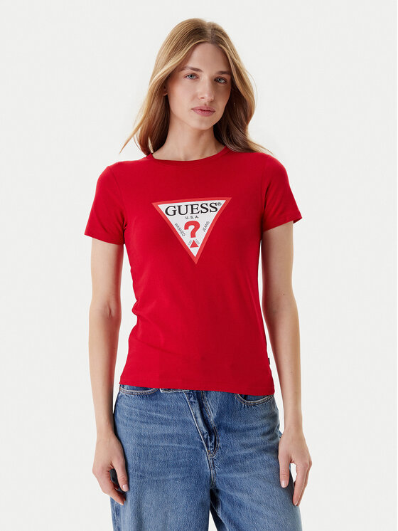 

Облегающая футболка W4YI04 J1314 Guess Jeans, красный