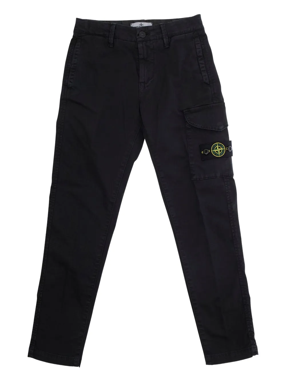 

Хлопковые брюки с карманами-карго Stone Island Junior, черный