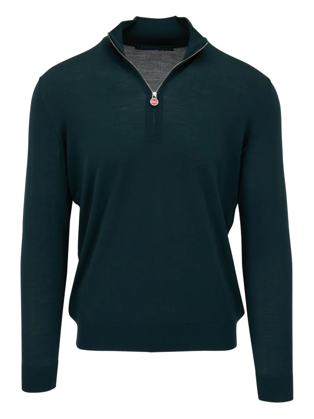 

Шерстяной свитер с полумолнией Kiton, зеленый