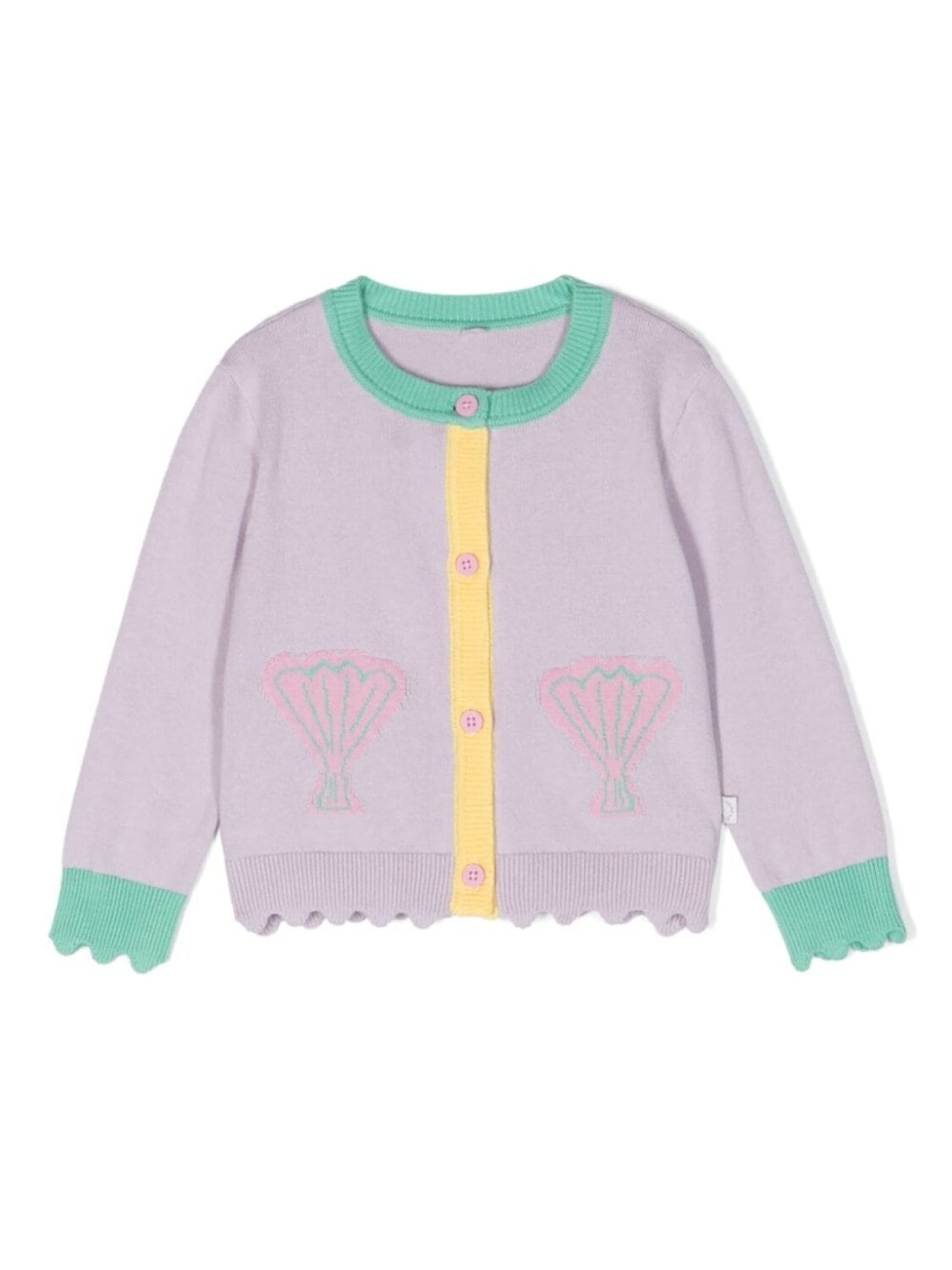 

Stella McCartney Kids кардиган вязки интарсия с узором, фиолетовый