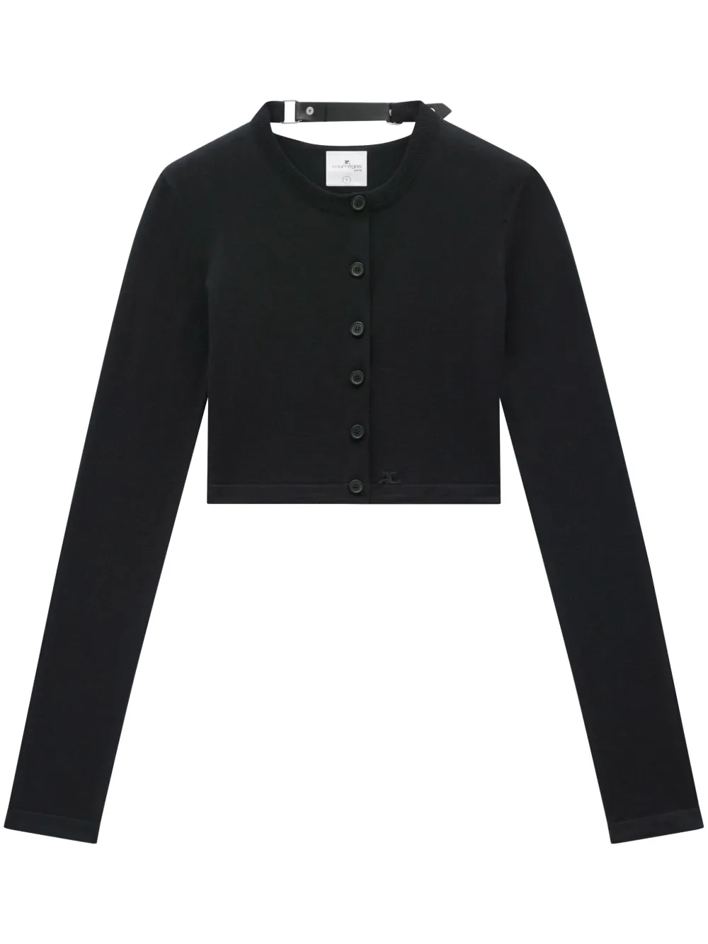 

Укороченный кардиган тонкой вязки Courrèges, черный