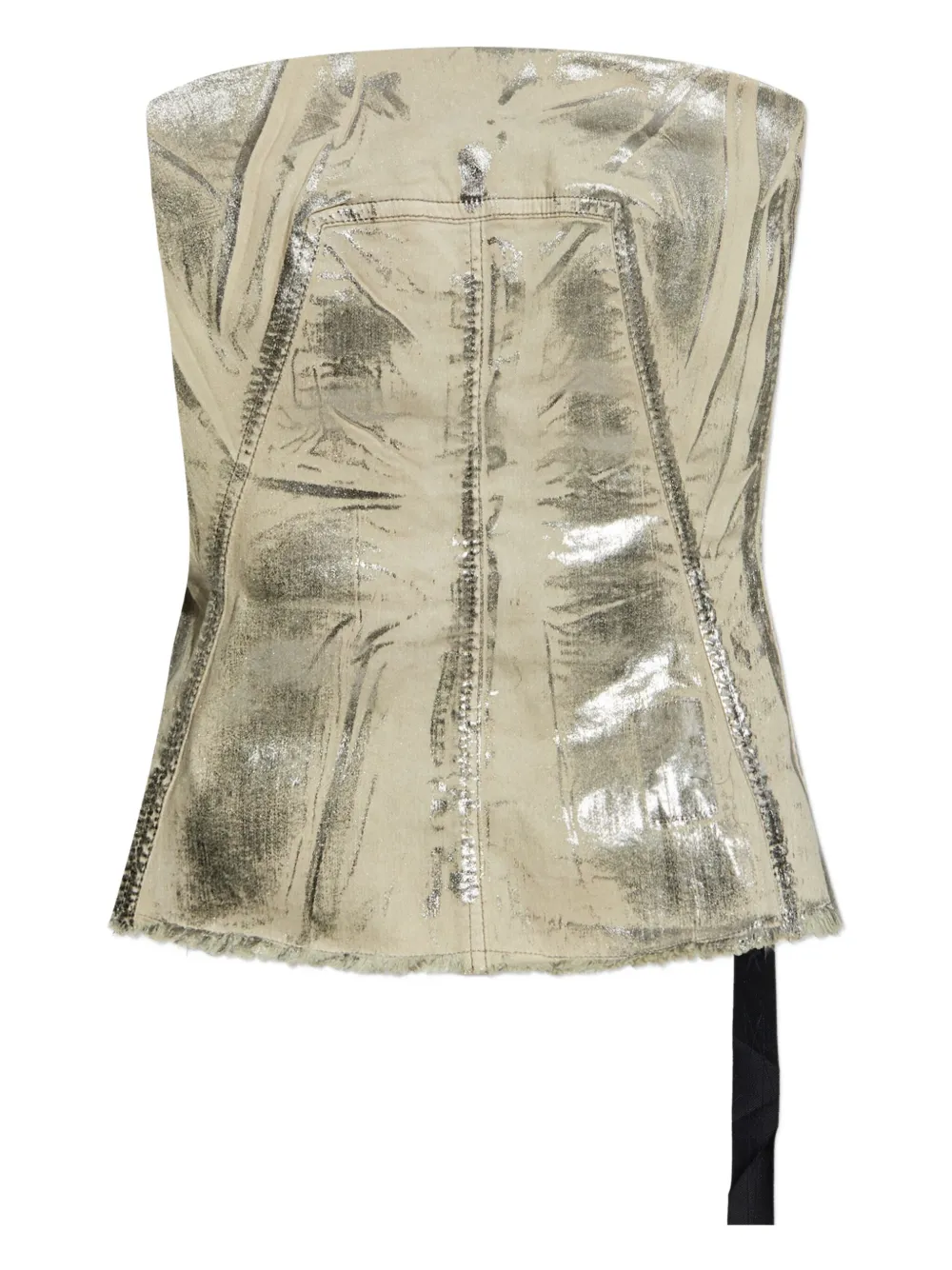 

Топ с металлическим эффектом и бахромой Rick Owens DRKSHDW, серый