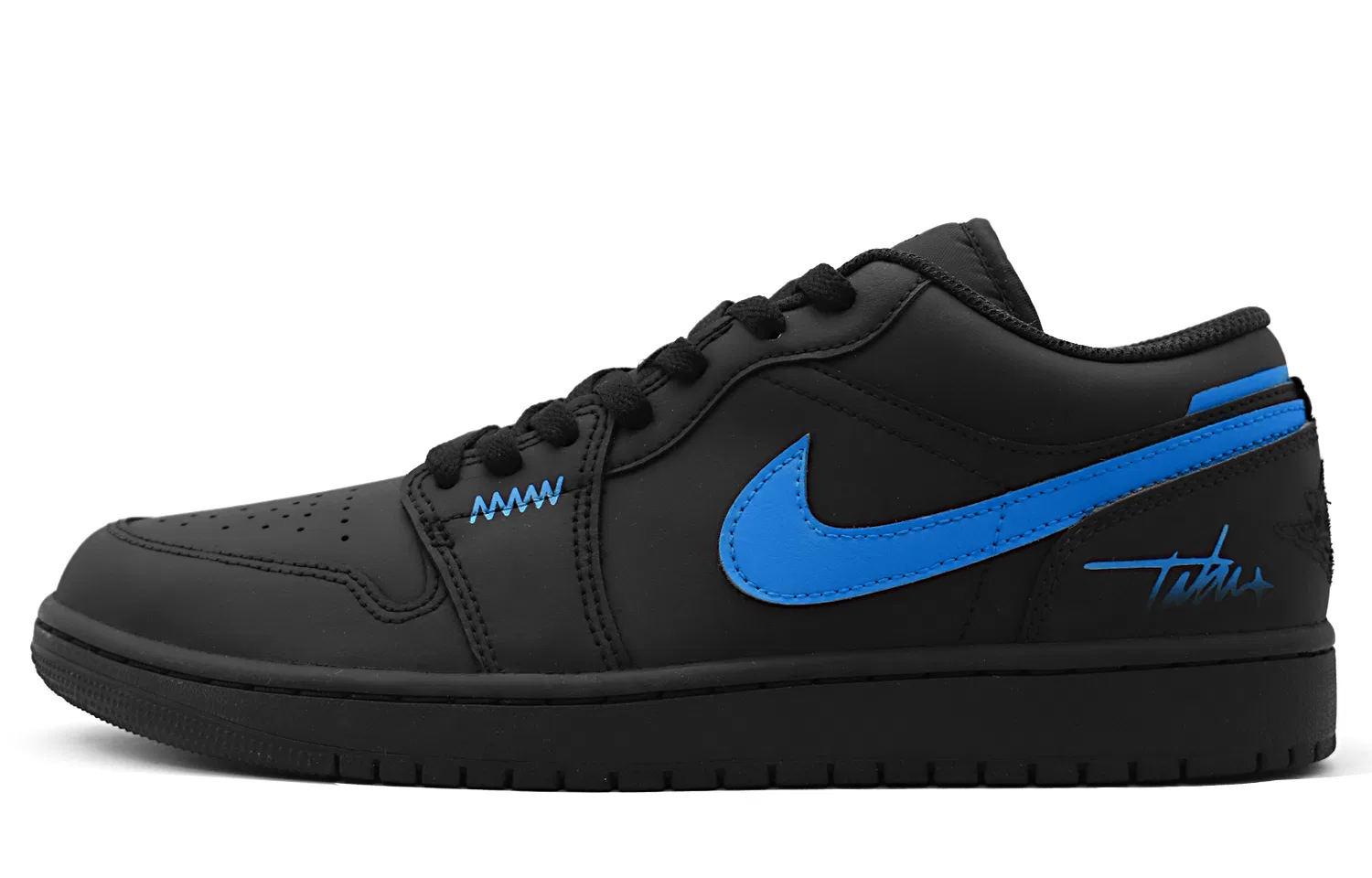 Кроссовки баскетбольные Vintage Jordan Air 1 Low Black Blue — фото 3