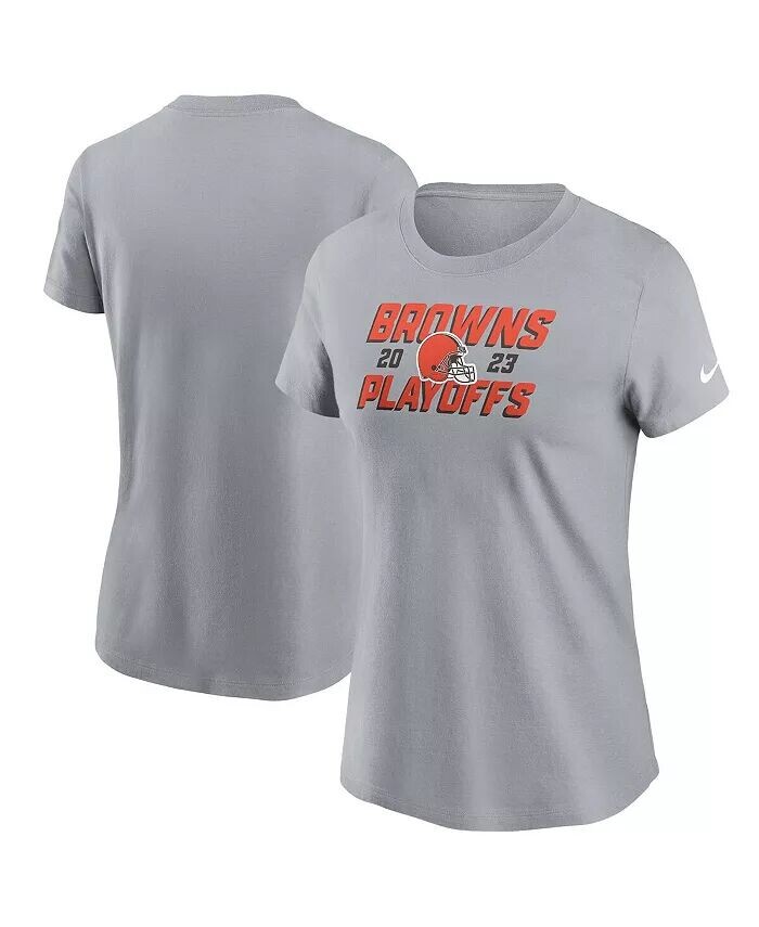 

Женская серая культовая футболка Cleveland Browns 2023 NFL Playoffs Nike, серый