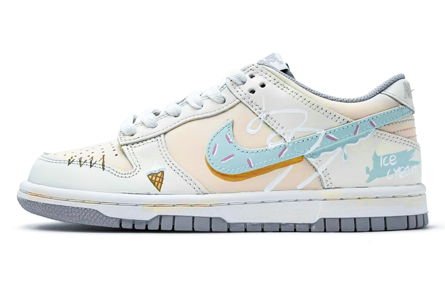 

Непромокаемые нескользящие устойчивые к истиранию низкие кроссовки Dunk для скейтбординга детские Nike, светло-желтый