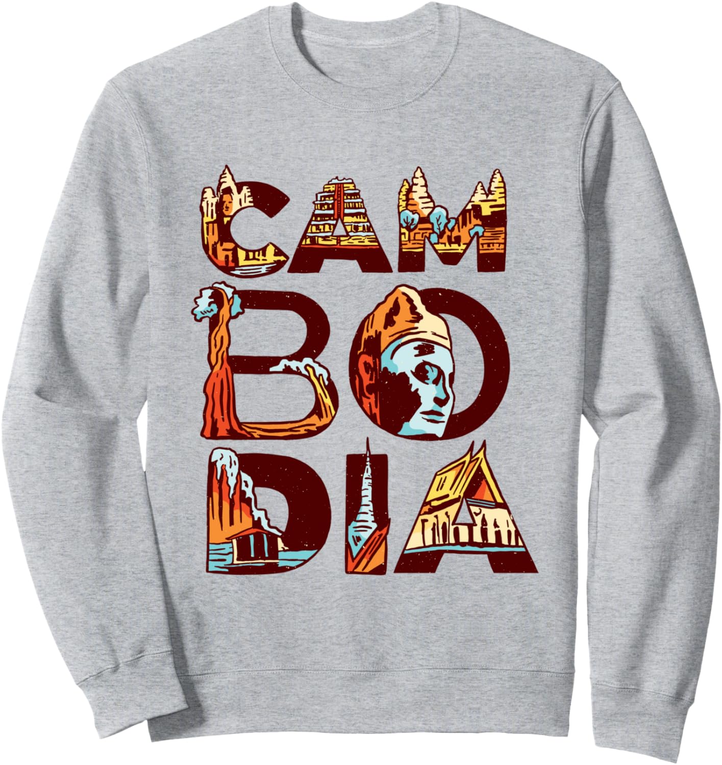 

Сувенирная толстовка с изображением Ангкор-Вата в Камбодже, подарок на праздник в Юго-Восточной Азии, синяя Peter2Art Urlaub Ferien Andenken Reise Souvenir