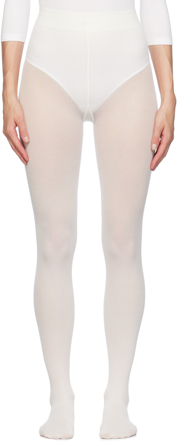 

Колготки White Mary из хлопка в рубчик Wolford