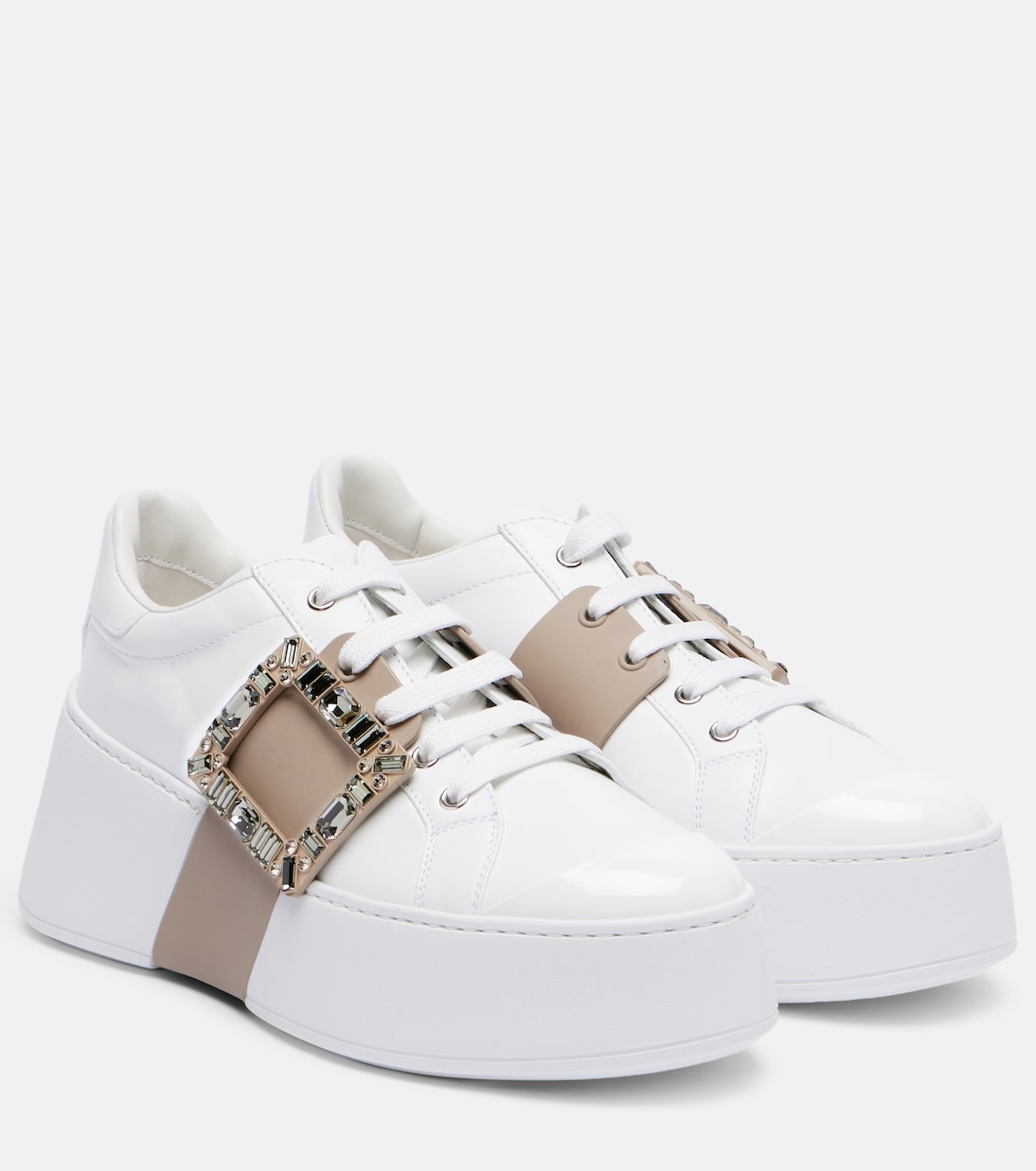 Кроссовки Viv' Skate из натуральной кожи с декором Roger Vivier, Daino