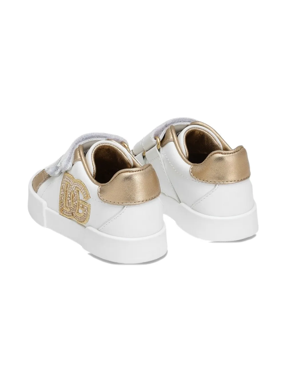 Кроссовки с логотипом, украшенные кристаллами Dolce & Gabbana Kids, белый — фото 3