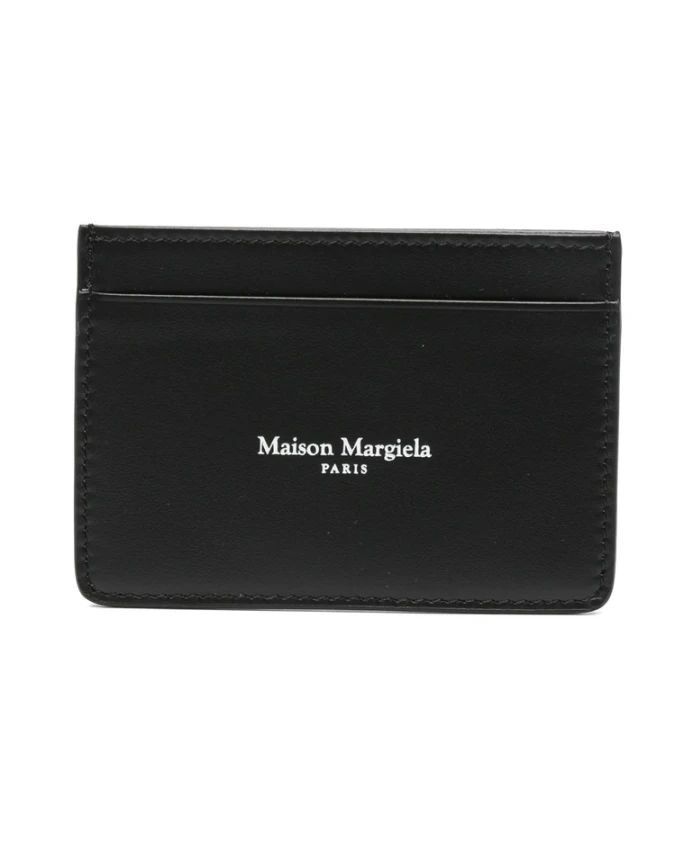 

Черный кожаный кошелек с отделениями для карт из овчины Maison Margiela, черный