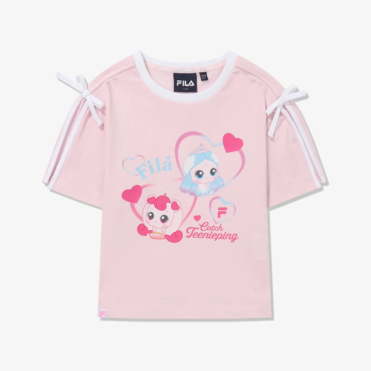 Детская футболка Princess Catch Teenieping с разрезами на рукавах розовая от Fila Kids