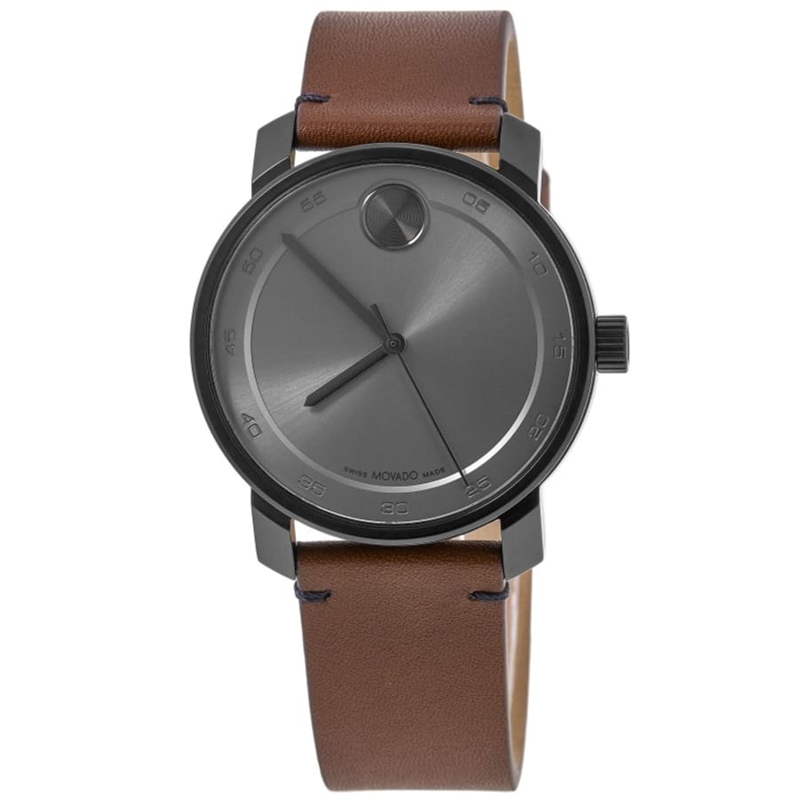 

Movado Bold Access Серый циферблат Кожаный ремешок Мужские часы 3600917